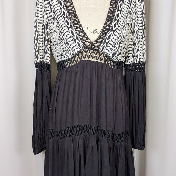 Free People Black and White Mini Dress - Picture 12 of 16